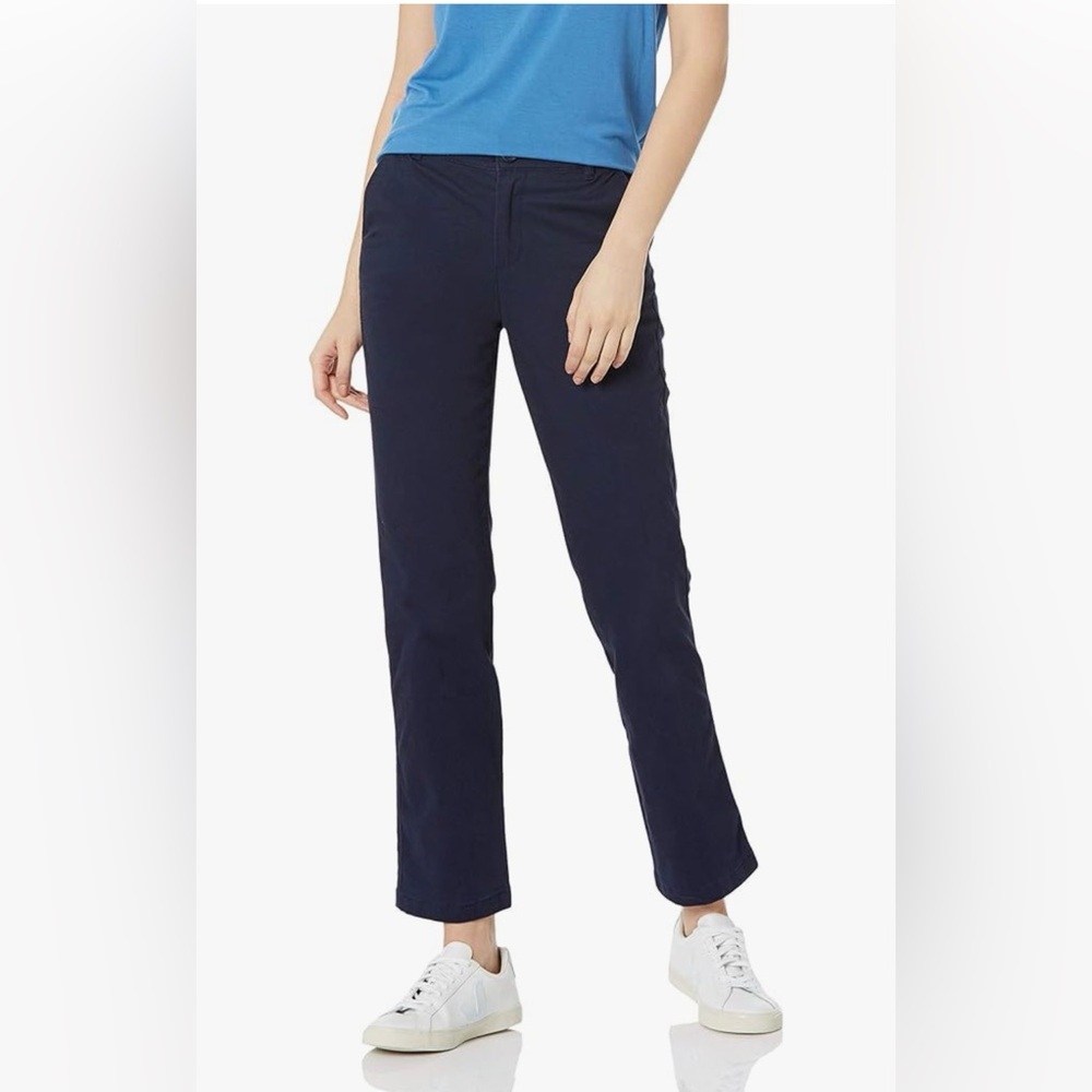 Amazon Essentials Slim Fit Straight Leg Mid-Rise Stretch Chino Pants Navy Blue